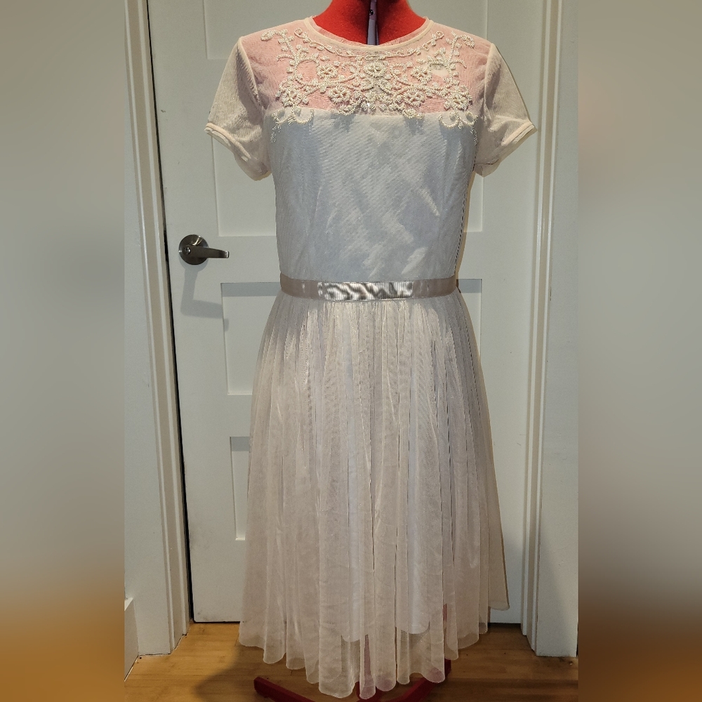 CeCe cream rustic country cocktail dress